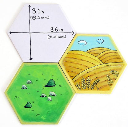 Apostrophe Games Hexagon Board Game Tiles – 20Pcs Large Game Board Pieces – Blank Game Board Chits, Same Size as Settlers of Catan – Create Your Own Custom Tiles