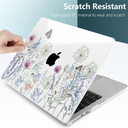 TWOLSKOO for MacBook Air 15 inch Case 2026 2025 2024 2023 Release M5 A3448 M4 A3241 M3 A3114 M2 A2941, Plastic Hard Shell & Screen Protector & Keyboard Cover & Type C Adapter, Dandelions