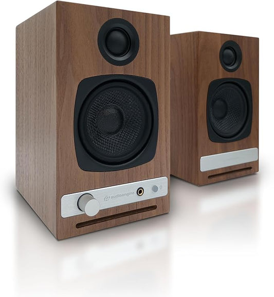 Audioengine HD3 Wireless Computer Speakers – Bluetooth Desktop Speakers with DAC, Headphone Amplifier and USB Audio - Walnut