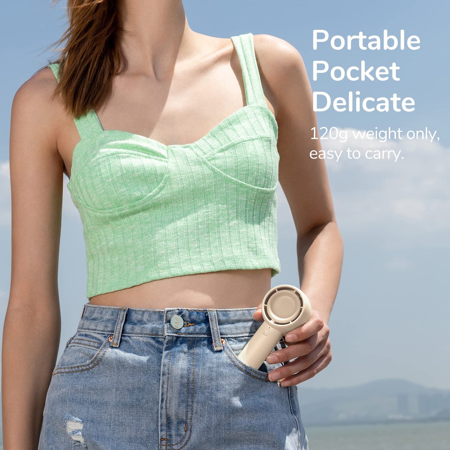 JISULIFE Mini Portable Fan-Bladeless Safe Design