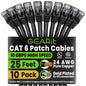 GEARit Cat6 Patch Cables Cat 6 Ethernet Cable 6 ft 10-Pack Green
