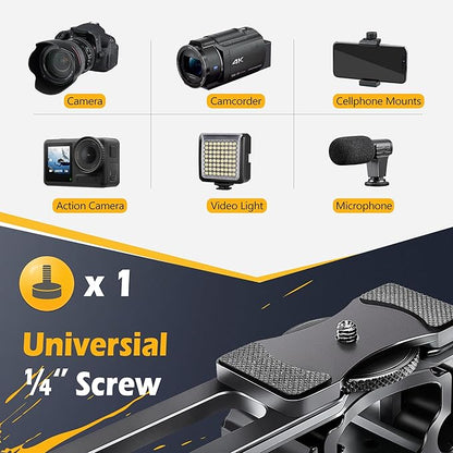 Zeadio Camera Video Rig Cage, Aluminum Filmmaking Movie Making Kit with Top Handle & Arca Type Base, Compatible with All DSLR Camera and Camcorder