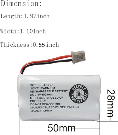 GEILIENERGY BT-1007 Cordless Phone Battery Compatible with Uniden BT1007 BT904 BT-904 BT1015 BT-1015 BBTY0651101 BBTY0460001 BBTY0510001 BBTY0624001 BBTY0700001 HHR-P506 HHR-P506A(3-Pack)