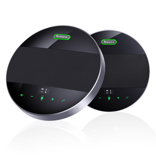 Tenveo MagiCall-EX Bluetooth Conference Speakerphone, Daisy Chain/Use Alone up to 30 attendees, Bluetooth/Wireless/USB Microphone, 360°Voice Pickup Noise Cancelling for Conference Call Large Meeting