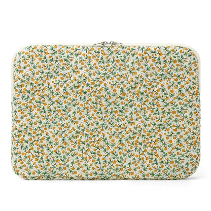 Puffy Laptop Sleeve 13-15.6 Inch Cute Quilted Laptop Protective Case Padded Floral Computer Sleeve for MacBook (B-Yellow, 13 Inch)