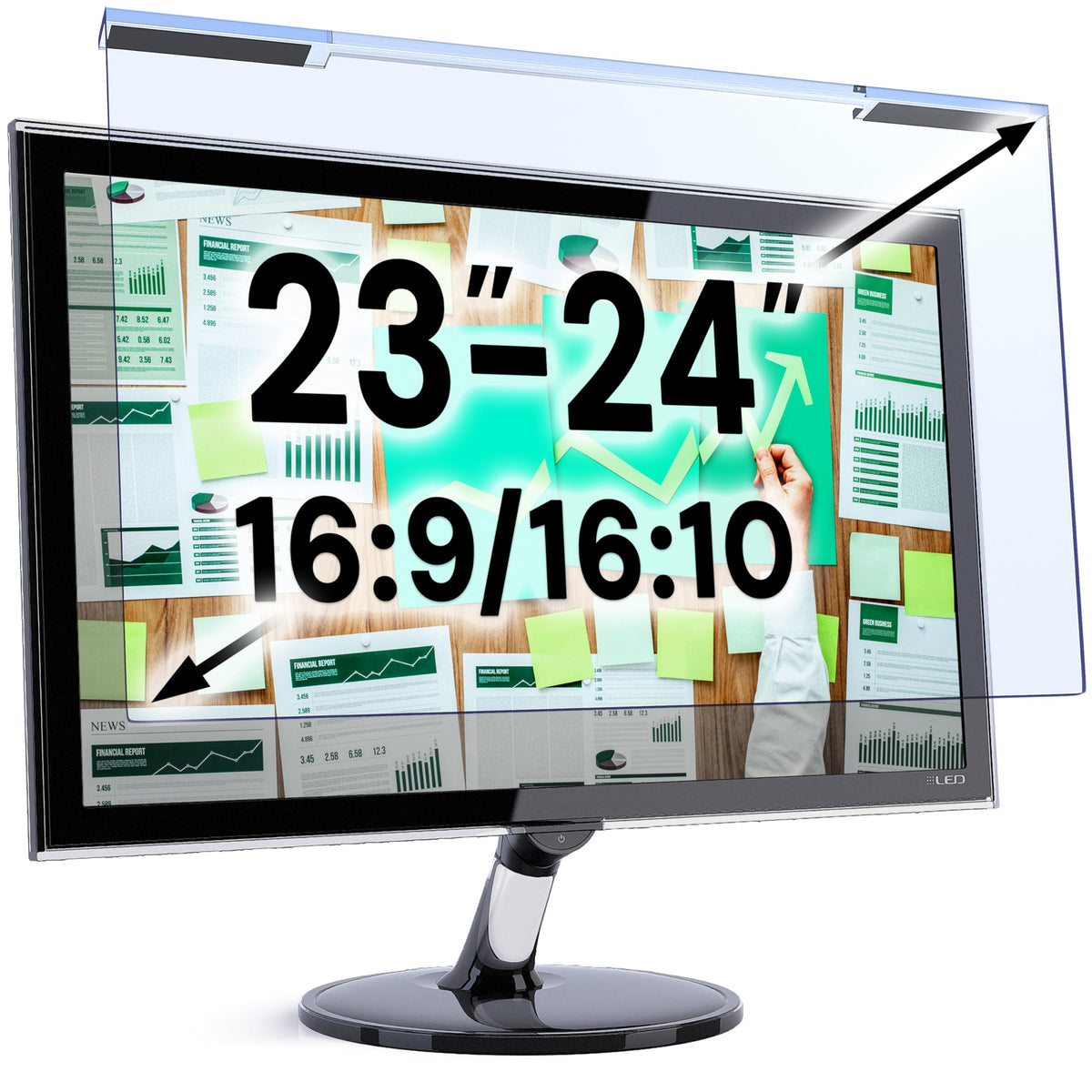 VINTEZ Blue Light Screen Protector for 14 Inch Computer Monitor and Laptop – Anti-UV Blue Light Blocking Film for Desktop PC, Eye Protection Filter, 12.6" x 8.1", 2 Pack