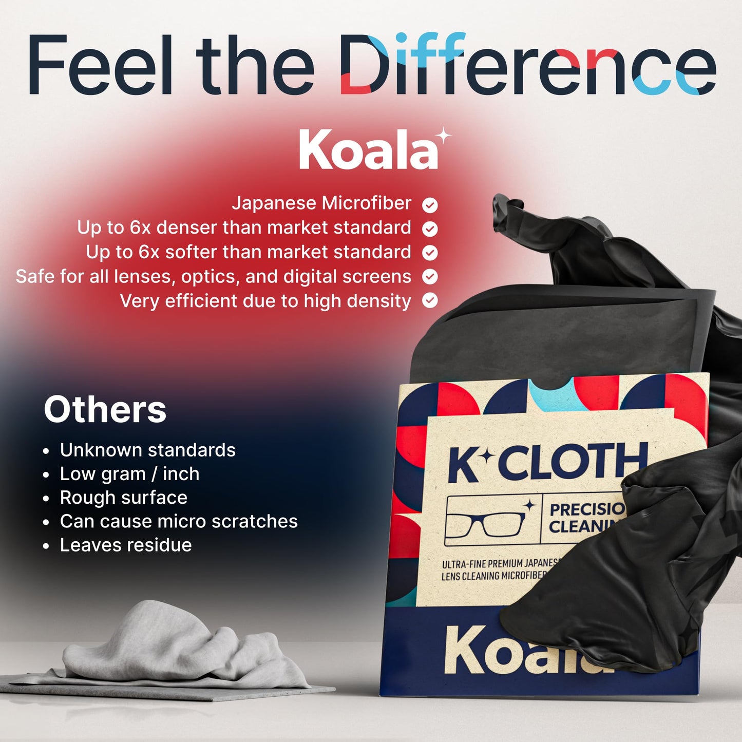 Koala Lens Cleaning Cloth | Japanese Microfiber | Black & Green (Pack of 3)