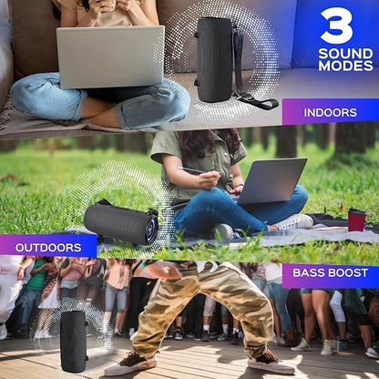 TREBLAB Ultra Loud Wireless Speaker - 60W Stereo Sound with Deep Bass, 20H Playtime, Powerbank, Waterproof, Loudest Portable Bluetooth Speaker for Home, Outdoor Party, Beach, Work, Travel, HD-Max