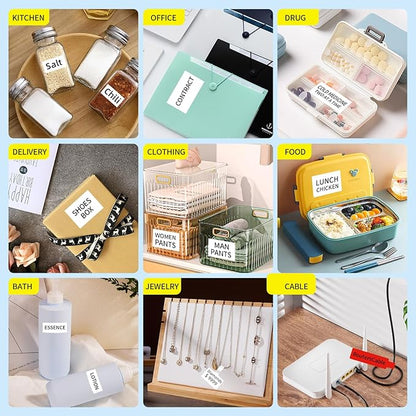 PUQU 30x20mm Direct Thermal Sticker Labels, Self-Adhesive All-Purpose Label Maker Tape, Compatible with AQ Series Label Printer, Refills Standard Laminated Office Labeling, 6 Rolls, 1920 Labels