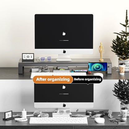 GECKOSTROLL Computer monitor stand (USB Hub Fast Charging Version, 700mm)