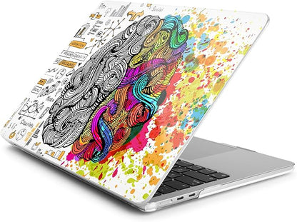 Batianda Premium Case for New MacBook Air 15 inch 2025 2024 2023 with M4 M3 M2 Chip, Designed Protective Plastic Hardshell & Keyboard Cover & Screen Protector, Innovative Brain
