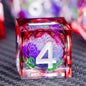 ARUOHHA DND Resin Dice Set 7Pcs Handmade Glitter Inclusions Sharp Edge Dragons Dice with Box, Role Playing Game RPG Lightning Polyhedral Dungeons D and D Dice Set