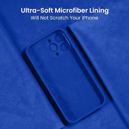 FireNova Designed for iPhone 15 Pro Case, Silicone Upgraded [Camera Protection] Phone Case with [2 Screen Protectors], Soft Anti-Scratch Microfiber Lining Inside, 6.1 inch, Klein Blue