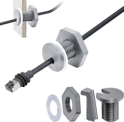 2Pcs RV Cable Passthrough for Starlink mini, RV Cable Grommet Compatible with Starlink, Ethernet, Coax, Water-Resistant and Anti-Drop RV Cable Routing(Gray)