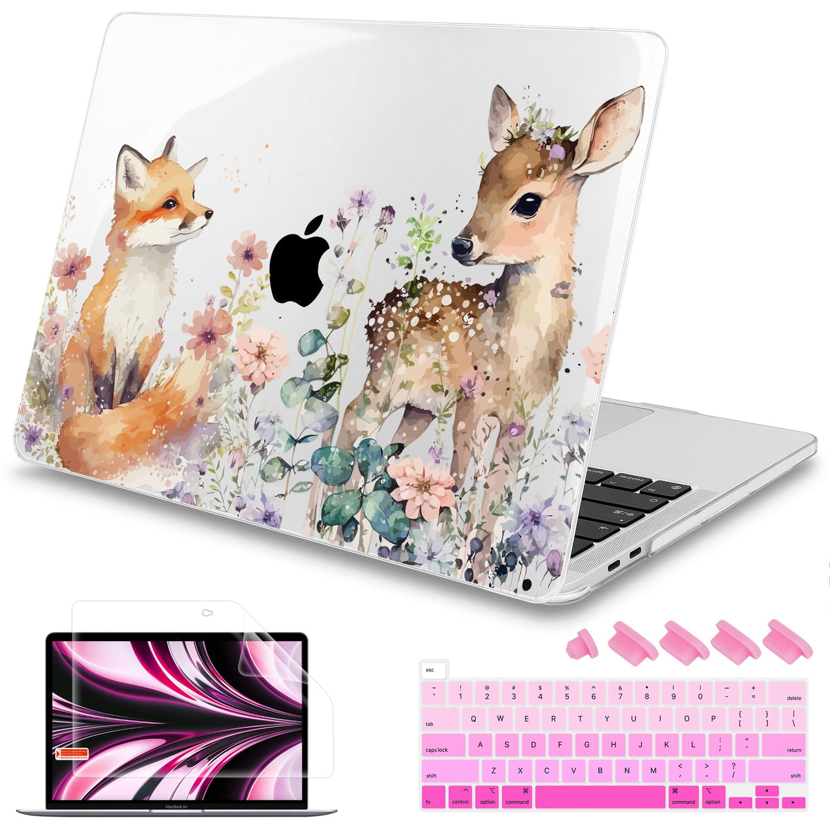 Mektron Designed Case for MacBook Pro 16 Inch A2141 Cover 2019 Release 16" with Liquid Retina Display/Touch ID, Plastic Hard Shell with Keyboard Skin & Screen Protector, Butterfly Flower C077