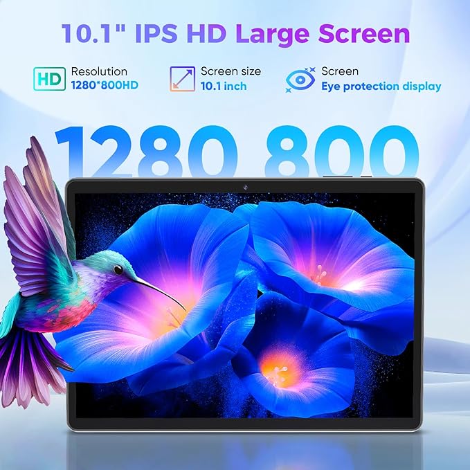Android Tablet with Keyboard, 26GB RAM, 256GB ROM(1TB Expand), 10.1 inch Android 14 Tablet, 8000mAh Battery, BT 5.0, GMS Certified, 2.4G&5G WiFi, 2 in 1 Tablets with Mouse, Case, Stylus(Gray Case)