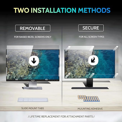 Peslv [2-Pack] 19 Inch Privacy Screen for Computer Monitor 5:4 Aspect Ratio, Eye Protection Anti Blue Light Glare Shield, 19inch Removable Black Blackout Anti Spy Desktop Security Private Filter