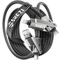 SHEZI Nylon Braided 4 in 1 USB C Cable 60W 10FT Compatible with Lightning Cable, Fast Charging for iPhone/iPad Charger Cord [480Mbps Data Sync],Multi Charging Cable with Type C/USB A, Grey