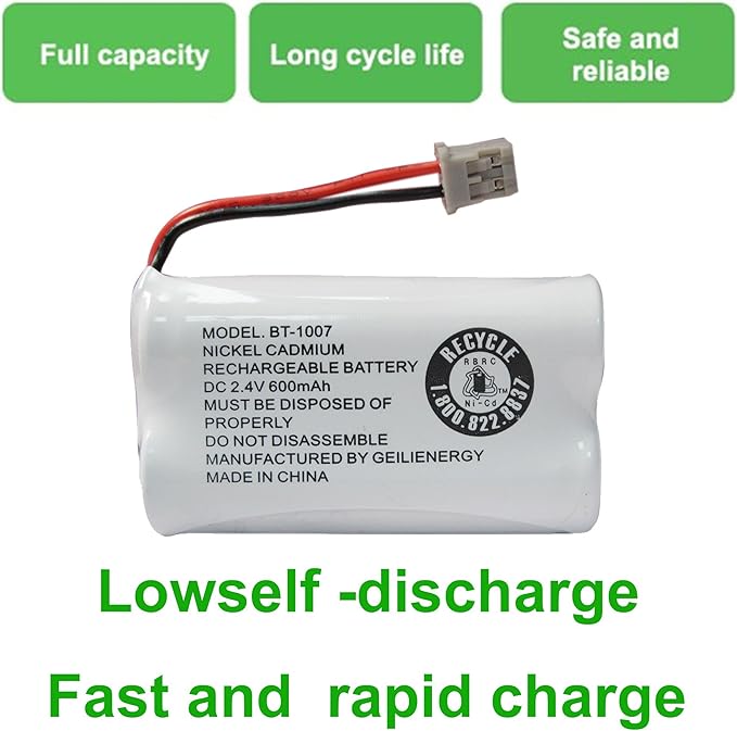 GEILIENERGY BT-1007 Cordless Phone Battery Compatible with Uniden BT1007 BT904 BT-904 BT1015 BT-1015 BBTY0651101 BBTY0460001 BBTY0510001 BBTY0624001 BBTY0700001 HHR-P506 HHR-P506A(3-Pack)