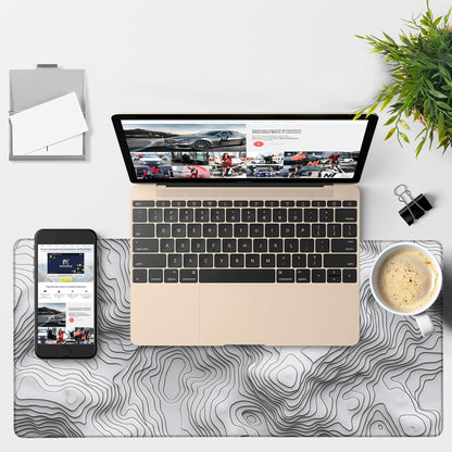NITAHHHY Large Mouse Pad Wave Lines Gaming Desk Pad Computer Keyboard Non-Slip Waterproof Mouse Mat with Rubber Base and Stitched Edges Entertainment Office Writing Desk Mat 35.4 x 15.7 Inches