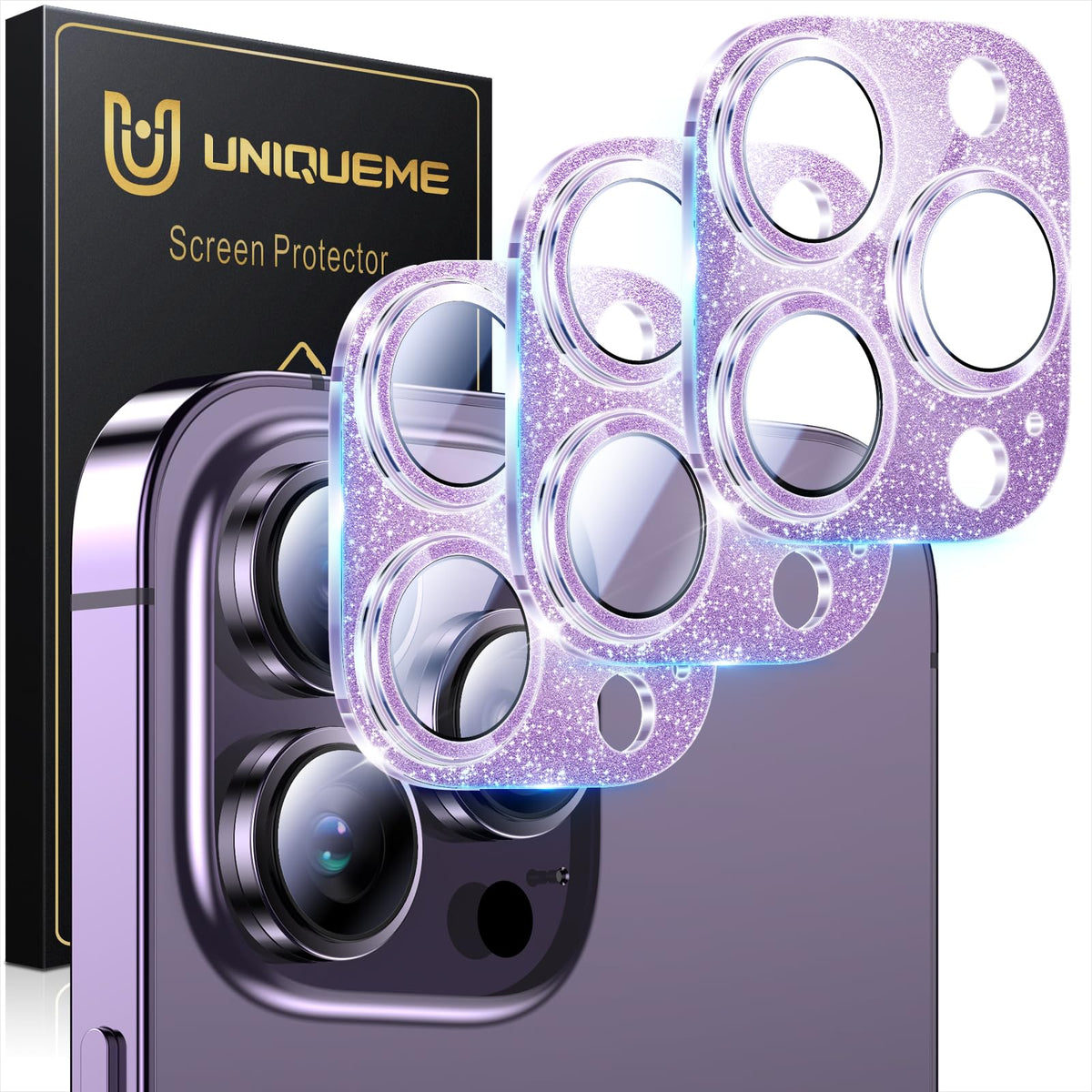 UniqueMe for iPhone 13 6.1"/13 Mini 5.4" Camera Lens Protector-Black Circle