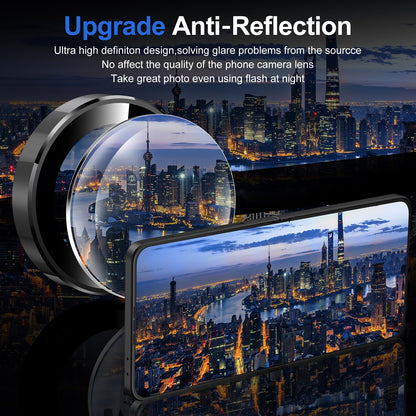 Avocase for Samsung Galaxy Z Flip 7 Camera Lens Protector, Individual Metal Ring Tempered Glass Lens Cover, [Strong Adsorption] Scratch Resistant Ultra-Thin HD Clear Lens Cover, 1 Set-Black Ring