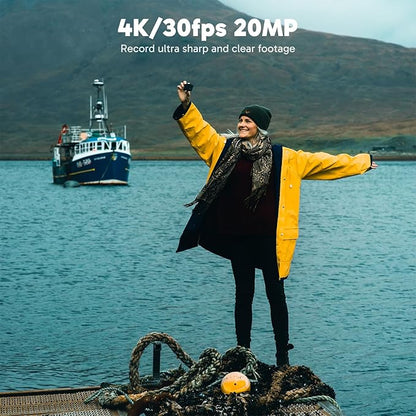 AKASO EK7000 Pro 4K30fps Action Camera with 256GB MicroSDXC U3 Card Accessories Kit Bundle, 20MP Ultra HD 131ft Waterproof Underwater Camera EIS WiFi Remote Control 5X Zoom Sport Cameras