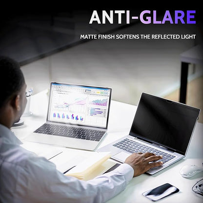 Privacy Screen for MacBook Air 15 Inch (2023-2025, M2, M3, M4)- A2941 A3114 A3241, MagicSuction™ Removable Anti Spy Black Protector, Glare Blue Light Filter for Mac Laptop Computer