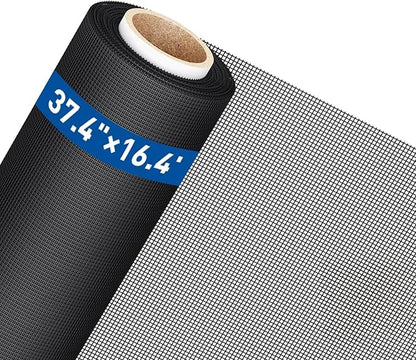 MAGZO Window Screen Replacement Mesh Roll, 37.4in × 16.4ft Heavy Duty Upgraded Polyester Mesh for Screen Door Repair Kit, Ventilated & Durable, Ideal for Sliding Patio Porch Doors & DIY Projects