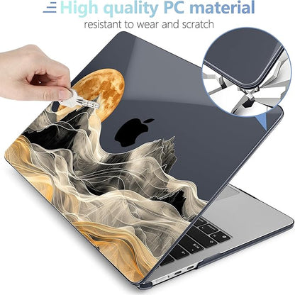MEEgoodo Case for M4/M3/M2 MacBook Air 13.6 inch Case 2025 2024 2022, Fit Model A3240/A3113/A2681, Laptop Hard Shell with Keyboard Cover Compatible with MacBook Air 13 inch, Mystical Full Moon