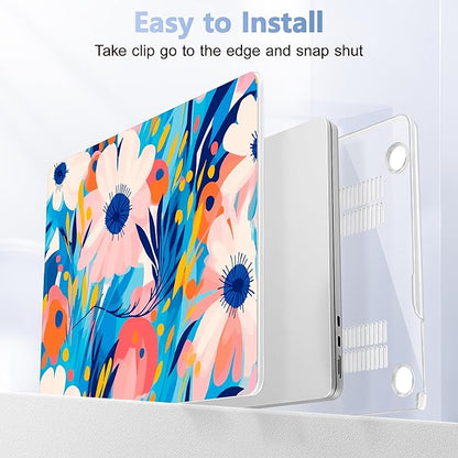 Case for MacBook Air 15 Inch 2025 2024 2023 Release M4 A3241 M3 A3114 M2 A2941, Hard Shell with Screen Protector & Keyboard Cover, Compatible with Touch ID, Ornament