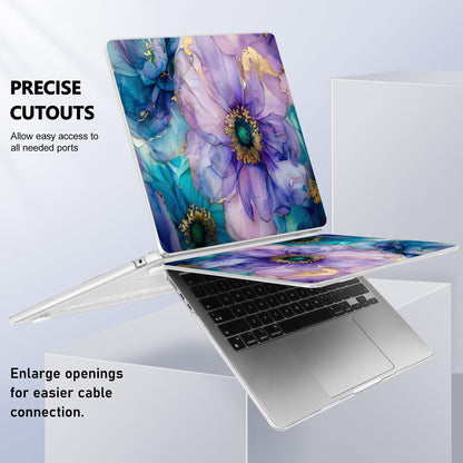 Lepeoac Case for 2026/2025/2024/2023 MacBook Air 15-inch Laptop Release M5 A3448 /M4 A3241 /M3 A3114 /M2 A2941, Stylish Protective Hard Shell Cover for MacBook Air 15.3 inch, Fluid Art Flowers