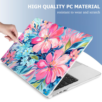Mektron Case for 2026 MacBook Air 15 INCH M5 A3448 Compatible with M4 A3241 /M3 A3114 /M2 A2941 Printed Plastic Hard Shell Cover with 15.3" Liquid Retina Display Touch ID- Hand-Painted Flowers