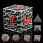 Haxtec Metal DND Dice Set, 7 Pcs Dragon Pattern Polyhedral Dice for RPG