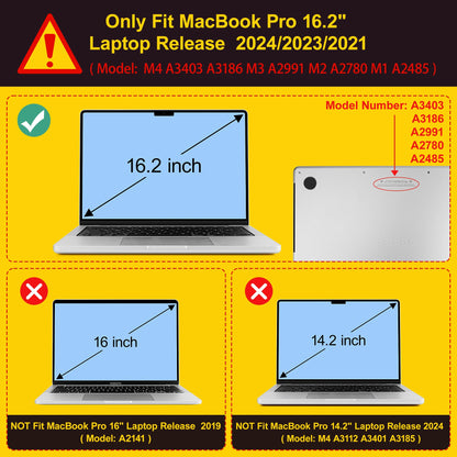 Mektron Case for MacBook Pro 16" M4 A3403 A3186 M3 A2991 M2 A2780 M1 A2485 (2021/2023/2024) Pro/Max with Touch ID, Hard Shell Plastic Laptop Cover Keyboard Cover Screen Protector, Pink Bows-Hearts