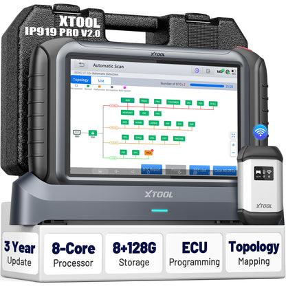 XTOOL IP919 PRO V2.0 ECU Programming Scan Tool, Topology Map OBD2 Scanner