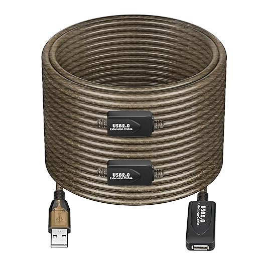 100FT USB Extension Cable, GGMTY USB 2.0 Type A Male to A Female Active Repeater Extension Cable 100ft, High Speed 480 Mbps