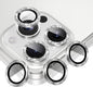 AGVEE 3+3 6 Pack for iPhone 16 Pro 6.3" / 16 Pro Max 6.9" Camera Lens Cover Protector, Bling Glitter & CD-Textured Metal Ring 9H Tempered HD Glass Camera Cover Protector Film, Glitter-Silver