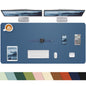 Leather Desk Pad Protector, Office Mat, Large Mouse Pad, Non-Slip Blotter, Laptop Pad, Waterproof Writing Pad for Office & Home (Grey Blue, 40" x 17")