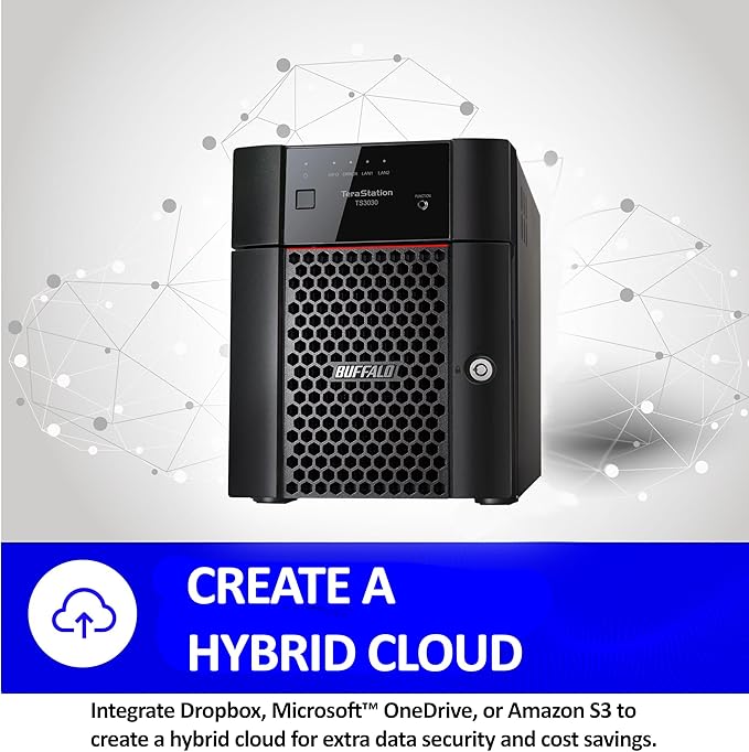 BUFFALO TeraStation 3430DN 4-Bay 16TB (2x8TB) Desktop Small-Med Business NAS w/Hard Drives Included