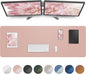 AFIING Leather Desk Pad Protector,Mouse Pad,Office Desk Mat, Non-Slip PU Leather Desk Blotter,Large Desk mat,Waterproof Keyboard mat for Office/Home/Decor (Pink,55"" x 17"")