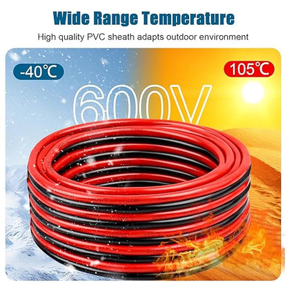 12 Gauge Wire 2 Conductors Copper Wire, 12 AWG Battery Cable Oxygen Free Copper Wire for Solar Panel, Automotive, Trailer, RV and Speaker (12 Gauge 50FT)