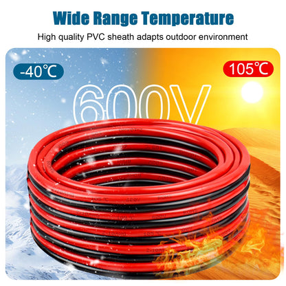 10 Gauge Wire 2 Conductors Copper Wire, 10 AWG Battery Cable Oxygen Free Copper Wire for Solar Panel, Automotive, Trailer, RV and Speaker (10 Gauge 20FT)