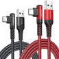 AINOPE USB C Cord 3.1A Fast Charge, [2-Pack, 6.6ft] Type C Charging Cable Right Angle, Resistant Nylon Braided USB-A to USB-C Charge Compatible Galaxy S10 S9 S8 Plus S21, V30,V20,G6, Type C Charger