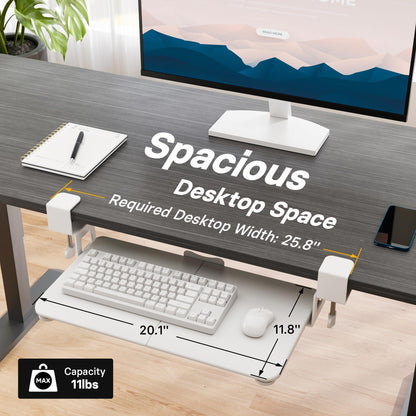 BONTEC Under Desk Keyboard Tray, Pull-Out Keyboard & Mouse Platform