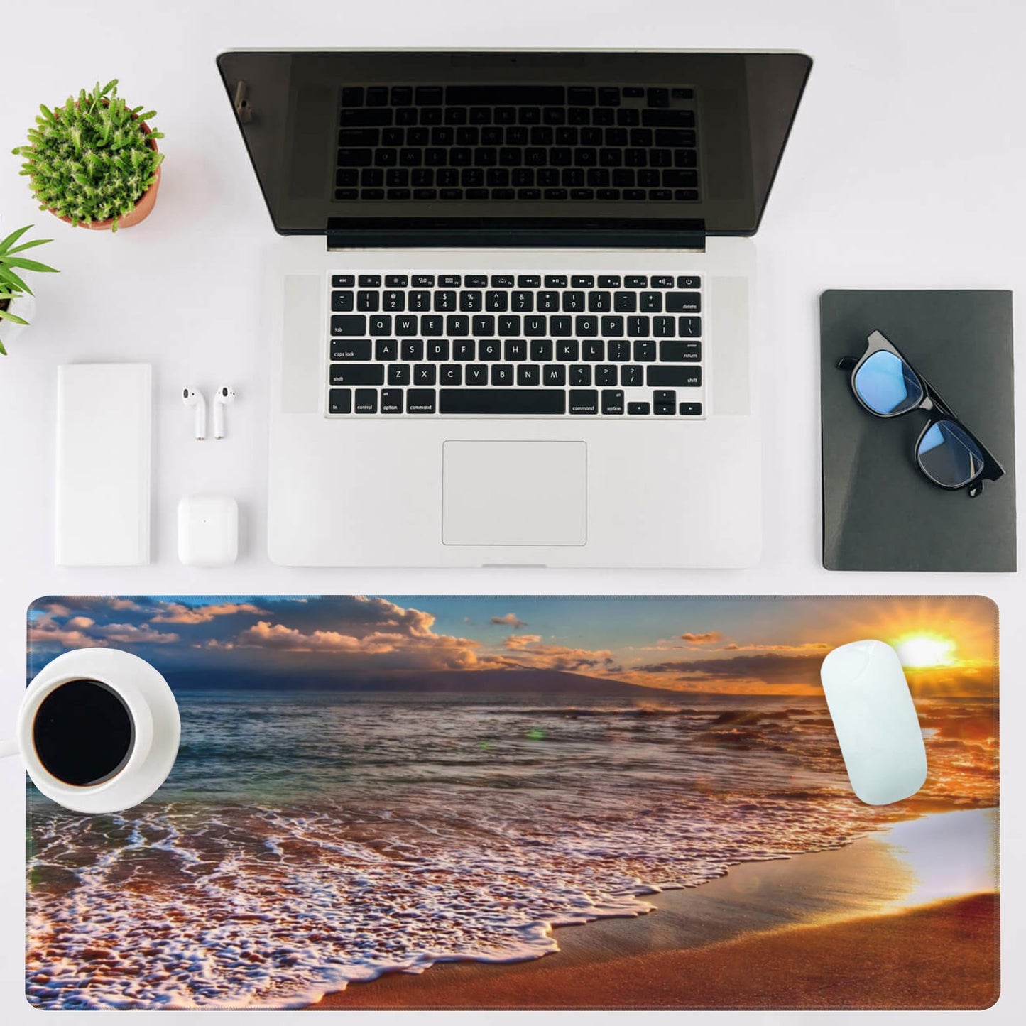 NIYLYNSYN Mouse Pad Large Nice Sunset Non-Slip Game Desk Mat with Stitched Edge Laptop Keyboard Desk Pad for Work Home Gaming (35.4 x 15.7 Inches)