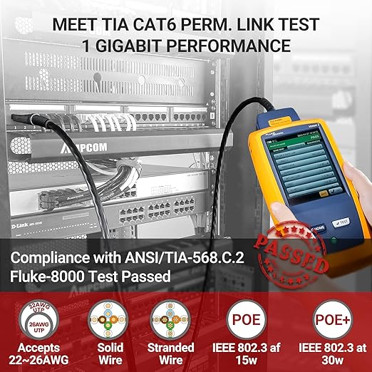 AMPCOM CAT6 48 Ports Patch Panel, Rack Mount - 2U, 19 inch, RJ45 Ethernet 568A 568B, 50u Gold Plated, with Rear Cable Management Bar
