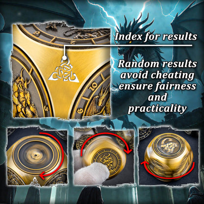 Roycevon 7 in 1 Unique Spinner DND Dice Set D&D, Metal D and D Dice with Gift Box, Dungeons Dragons Role Playing Dice, Gold