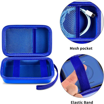 Travel Case for UCOMX for Nano/for Iseyyox/for LISEN/for RTOPS 3 in 1 Wireless Charger, Foldable Magnetic Charging Station Storage Holder Bag for Fast Charge Pad Cable and Adapter, Blue-Box Only