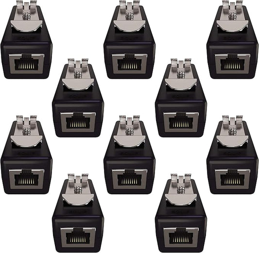 Tupavco Ethernet Surge Protector (10 Pack) for Rack or DIN Rail Mount - PoE+ Gigabit TP309x10